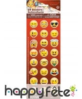 24 Stickers Emoji autocollants