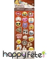 24 Stickers émoticones autocollants