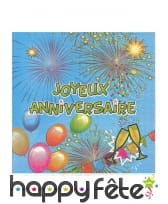 20 Serviettes Joyeux Anniversaire en papier, image 1