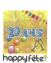 20 Serviettes Joyeux Anniversaire en papier, image 5