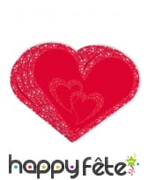 20 Serviettes rouges en forme de coeur