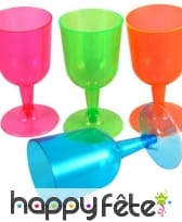20 Verres à Vin multicolores en plastique