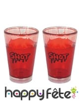 2 Verres shooter double paroi avec effet sang