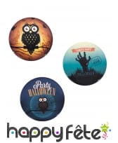 3 Badges Halloween vintage de 6cm