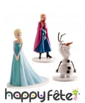 3 Figurines déco pour gâteau d'Anna, Olaf et Elsa