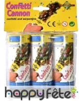 3 mini canon à serpentins