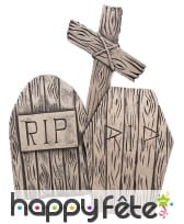 3 pierres tombales effet bois usé de 50cm