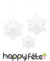 3 Suspensions aérées de Flocons de neige