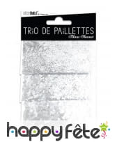 3 sachets de paillettes blanches gabarit différent, image 1