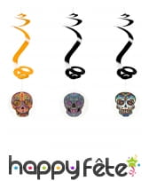 3 suspensions Dia de los muertos spirale de 60cm