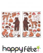35 Stickers d'animaux des bois
