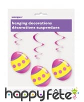 3 Suspensions Oeufs de Pâques de 60cm, image 2