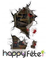 4 Autocollants monstres derrière les murs