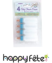 4 biberons bleus Hochets