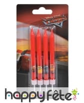 4 Bougies de Cars pour gâteau, 9 cm