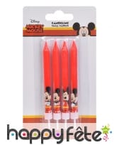 4 Bougies de Mickey Mouse pour gâteau, 9 cm