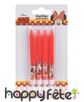 4 Bougies de Minnie Mouse pour gâteau, 9 cm