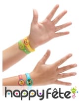 4 Bracelets en caoutchouc émoticones, image 1