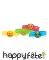 4 Bracelets en caoutchouc émoticones