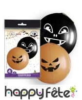 4 Ballons têtes de citrouille d'halloween, 47 cm