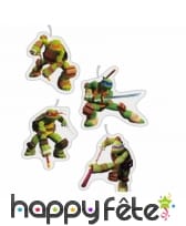 4 bougies Tortues Ninja sur bâton, image 1