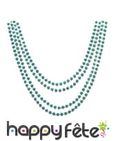 4 colliers verts metalisés de 81cm