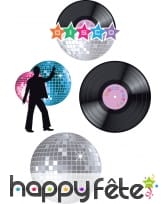 4 décors disco en carton