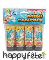 4 Minis canons confettis serpentins anniversaire, image 2