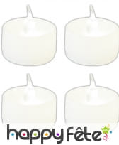4 petites bougies led blanches