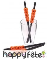 4 Pailles décorées de citrouilles en relief, image 1
