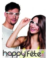 4 paires de lunettes blanches type intello
