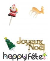 4 petites décoration pour bûche de Noël