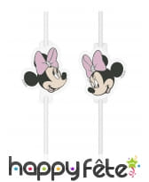 4 Pailles Minnie en plastique