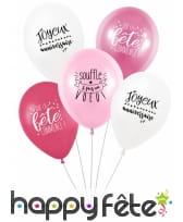 5 Ballons avec message d'anniversaire, image 1