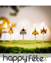 5 Bougies animaux de la jungle de 2,5 cm, image 1