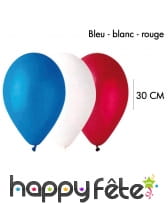 50 Ballons bleu-blanc-rouge, 30cm
