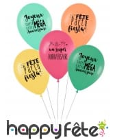 5 Ballons d'anniversaire Party fiesta, image 2