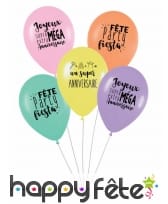 5 Ballons d'anniversaire Party fiesta, image 3