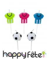 5 Bougies d'anniversaire sur le thème du foot