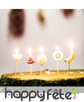 5 bougies en forme de fruits, 5 cm, image 1