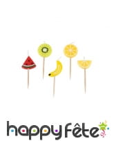 5 bougies en forme de fruits, 5 cm