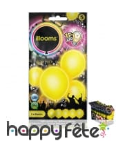 5 ballons jaunes lumineux