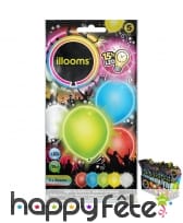5 ballons lumineux multicolores