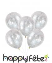 5 Ballons transparents imprimé cheveux d'anges, image 1