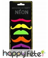 5 Moustaches rigolotes fluo pour adulte
