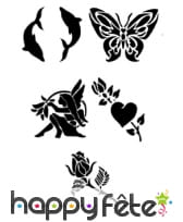 5 pochoirs amour réutilisables