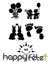 5 pochoirs duo réutilisables