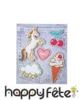 5 Pins Girly et licorne pour vêtements