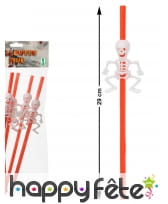5 Pailles oranges avec squelette blanc, image 1