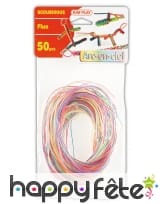 50 scoubidous fluos multicolores